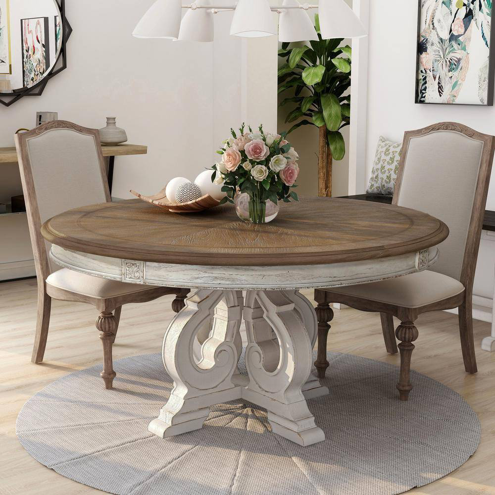 Laurel Foundry Modern Farmhouse® Surabaya 60" Pedestal Dining Table & Reviews | Wayfair