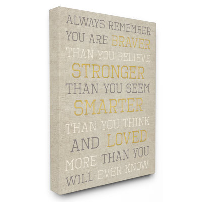 «Always Rappel Braver Stronger Smarter Lived», art textuel