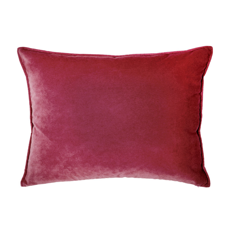 Franklin Washable Velvet Square Pillow Cover & Insert , Escarlata, 16"H x 30"W