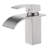SUMERAIN Modern Waterfall Bathroom Sink Faucet with Single Handle, Deck Mount Bathroom Faucet , Brushed Nickel