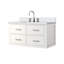 Meuble-lavabo simple blanc 36 po X P 22 po D, dessus en quartz blanc et ensemble de robinet-2129684186-2129684187
