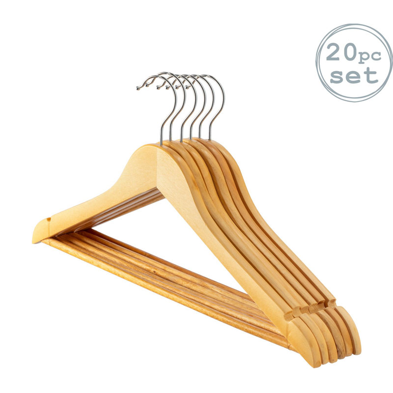 Harbour Housewares - Wooden Coat Hangers, Natural
