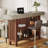 Modern 2-Tier Bar Table Footrest Home Bar Unit Corner Mini Coffee Bar Cabinet Kitchen Pub-1846060482