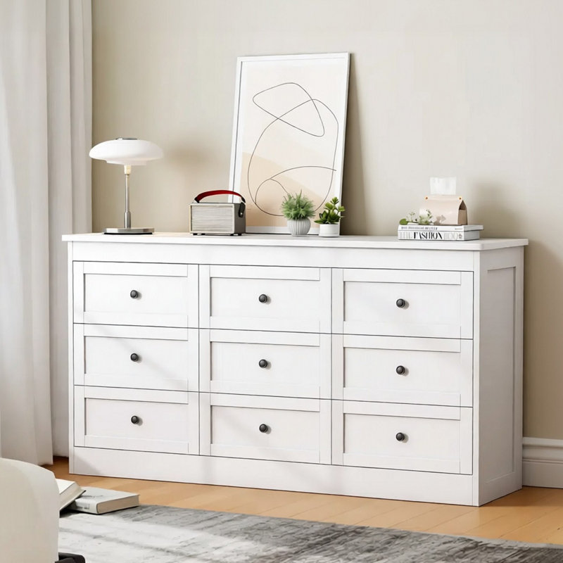 Meruin 59'' W 9 - Drawer Dresser, White