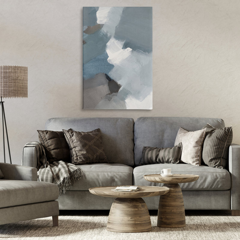 Toile abstraite gris orageux, design par Lanie Loreth, H 30 po x l 20 po