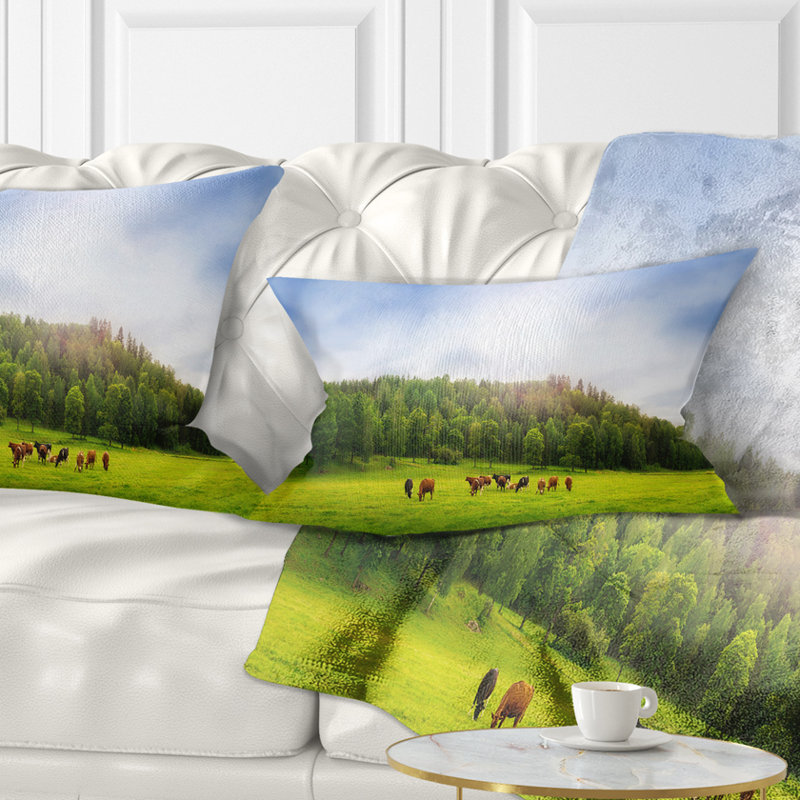 Coussin lombaire à imprimé paysage
