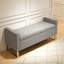 Banc avec repose-pieds 47 po avec rangement et base en métal