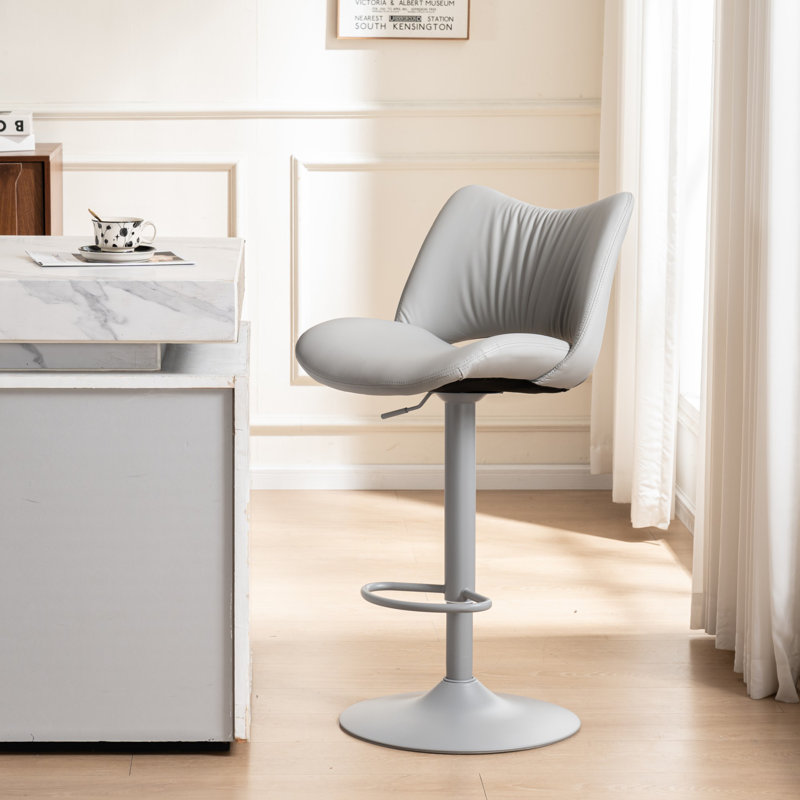 Tabouret de bar pivotant à hauteur réglable Guzzi, Gris