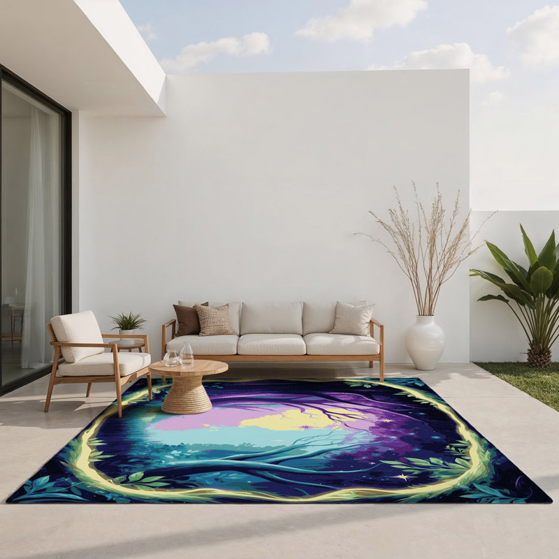 Tapis intérieur et extérieur Eclipsed Meadow, Rectangle 1 pi 6 po x 2 pi 6 po