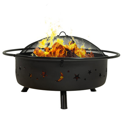 Cosmic 42" Large Outdoor Fire Pit - Black - 34" Bowl Diameter