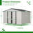 10X8 FT Outdoor Storage Shed, All Weather Metal Sheds With Lockable Doors, Tool Shed For Garden, Patio, Backyard, Lawn, Grey