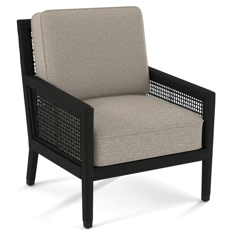 Harper Upholstered Armchair, Beige Performance Fabric; 0851-73, Antique Black