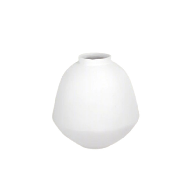 Terracotta Vase White, 11.75" H x 11.75" W x 8" D