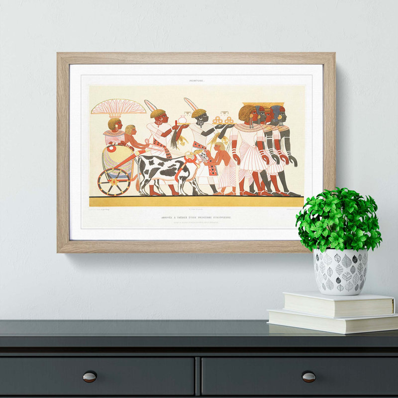 Ethiopian Princess Arrival by Émile Prisse d'Avennes - Picture Frame Graphic Art Print, Oak Framed, 36cm H x 48cm W x 2cm D