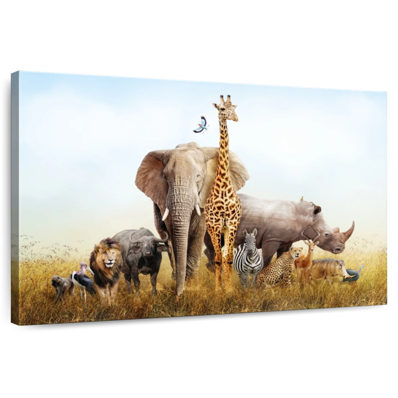 Brampt, animaux du safari au Kenya, H 8 po x l 12 po