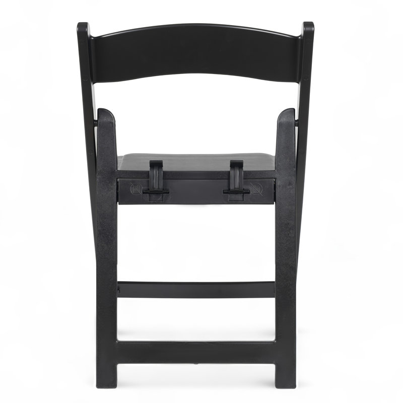 Hao Kids Resin Folding Event Chairs with Padded Seats, Black