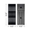 Meuble-lavabo moderne 24 po - Chêne noir brossé rayé, lavabo blanc brillant