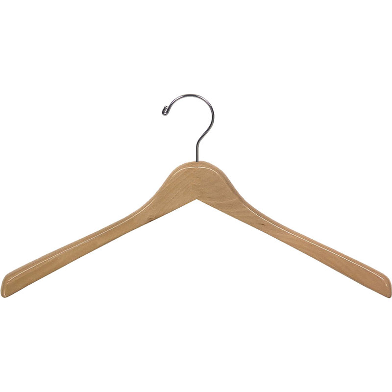 Cintre pour manteau en bois, Neutre / chrome, 50
