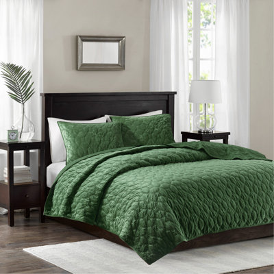 Ensemble de courtepointe en velours avec motif géométrique, antimicrobien double / grand et doux pour un sommeil confortable