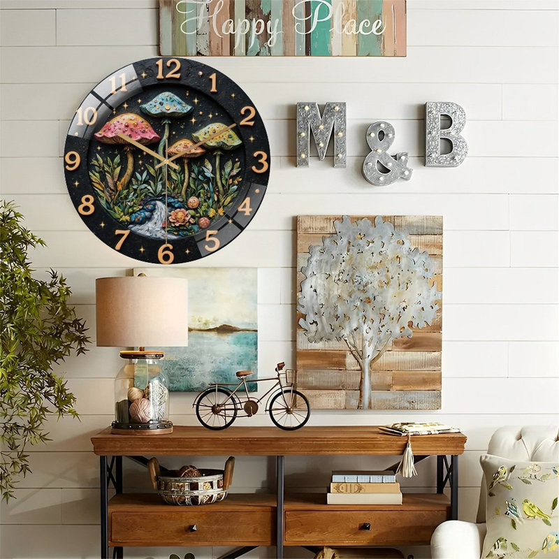 Horloge murale champignon