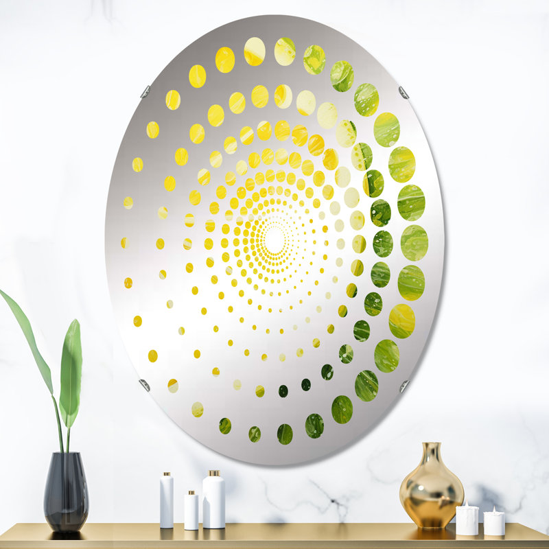 Zeste citron zeste - miroir décoratif en spirale MIR106245 O, 35,4 po x 23,6 po