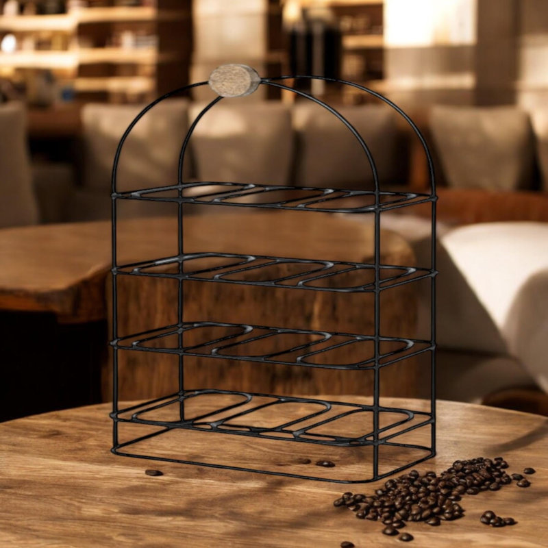 Albertien 12 Bottle Wine Rack - Black Cast Iron Freestanding Floor Bottle Holder for Kitchen Dining Room Bar & Home