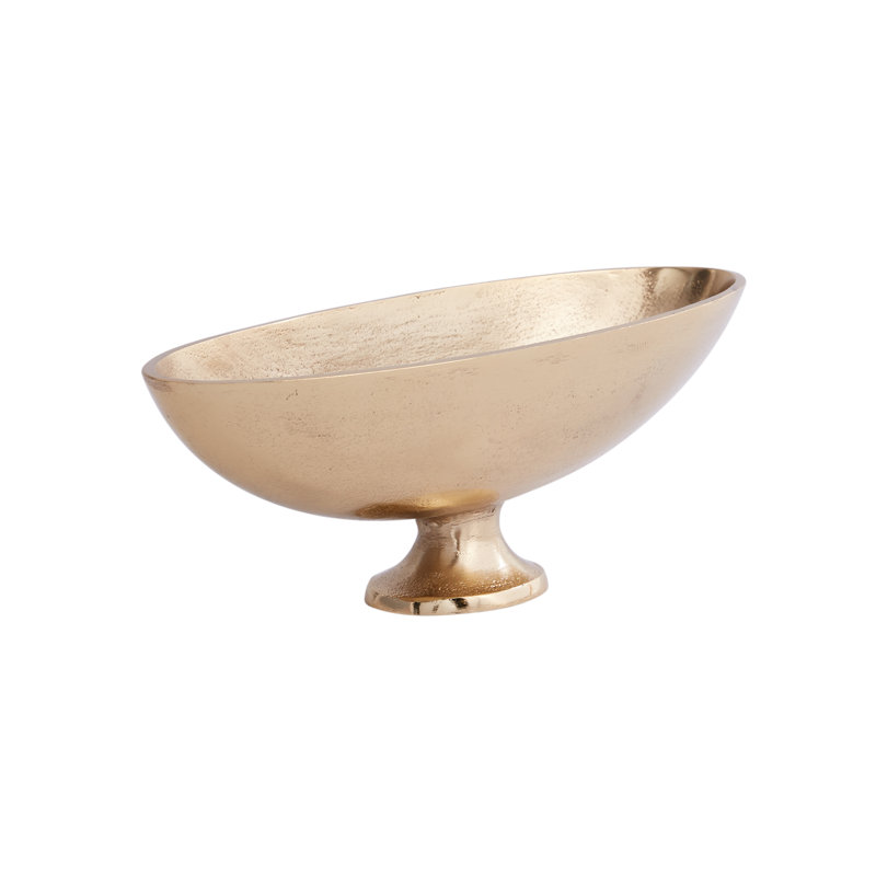 Vase de table en métal fait à la main, H 3,75 po x l 11 po x P 3,75 po