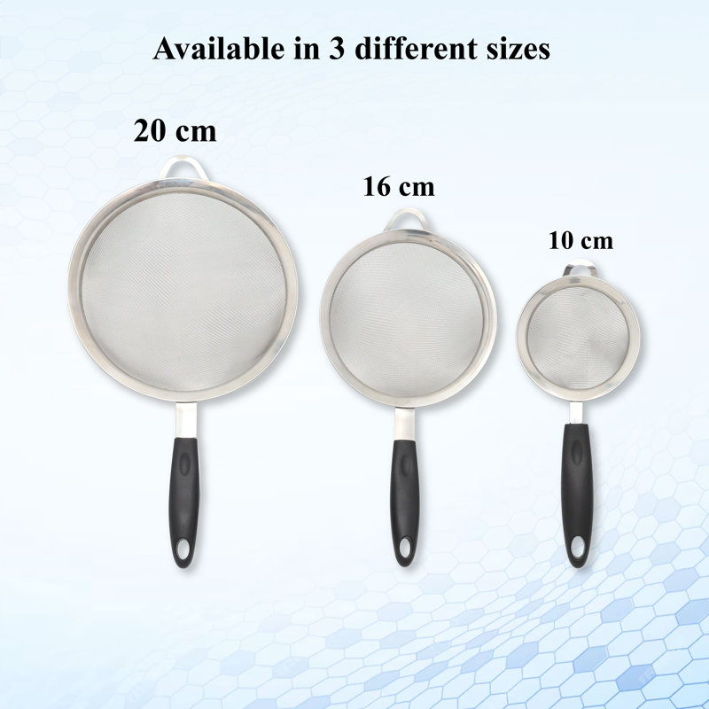 Buckingham Fine Mesh Strainer Stainless Steel, 5.5cm H x 7cm W x 9cm D