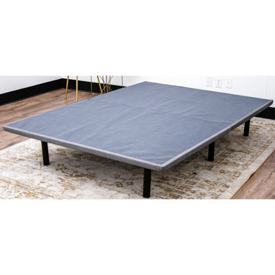 Sommier tapissier Twin XL - Série X, gris, 6 pieds réglables, capacité de 454 kg, structure robuste en acier, plateforme pliable à charnières, style moderne, hauteur de 10 cm à