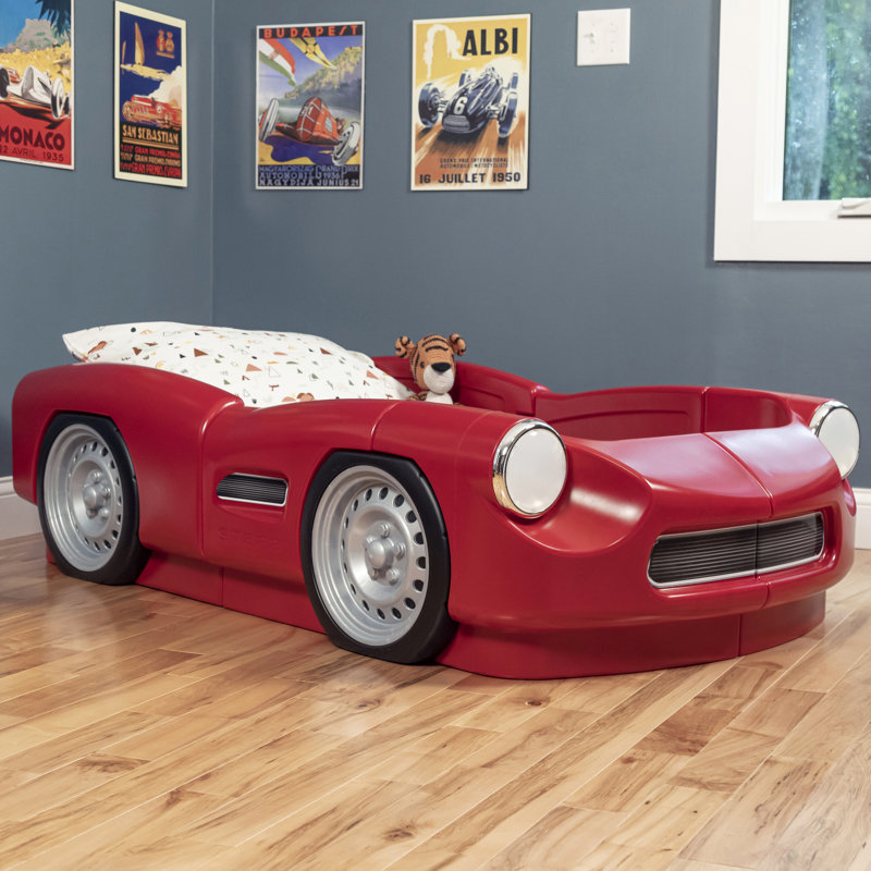 Structure de lit de voiture pour tout-petit Step2, Rouge