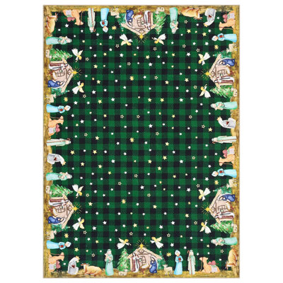 Christmas Area Rug Machine Washable Holiday Rug with Rubber Backing Non-Slip Low Pile Xmas Decorative Carpet, Stain-Resistant Merry Christmas Foldable Floor Covering