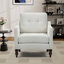 Fauteuil rembourré avec accoudoirs carrés et capitonnés-579925322