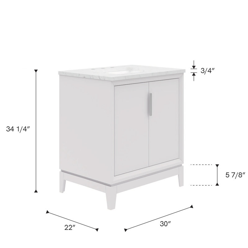 Elizabeth 30'' W Single Vanity, White