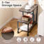 Table de bout mobile à 3 niveaux avec tablettes ouvertes en forme de G-316384569