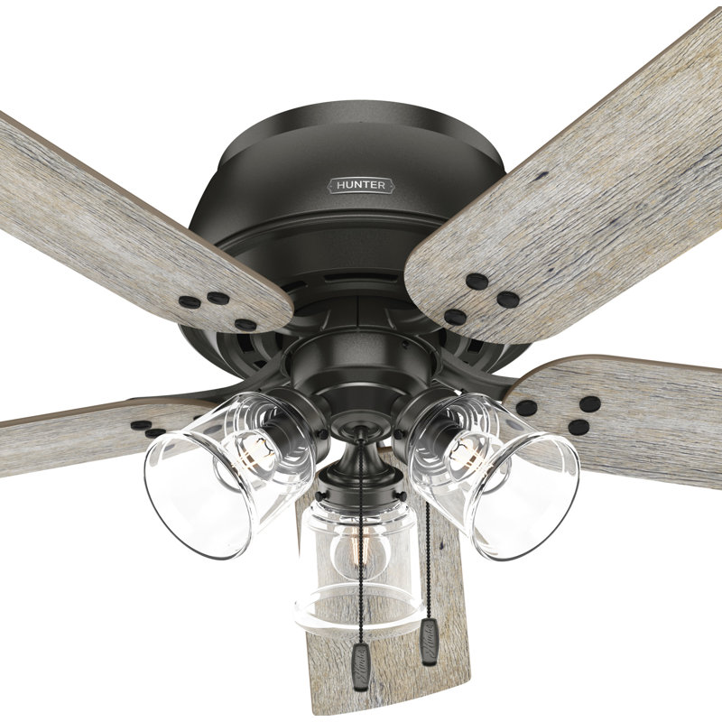 Noble Bronze 52" Low Profile Ceiling Fan with Light Kit
