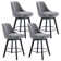 Swivel Upholstered 26''Counter Stool And Bar Stools With Full Back And Solid Wood Frame
