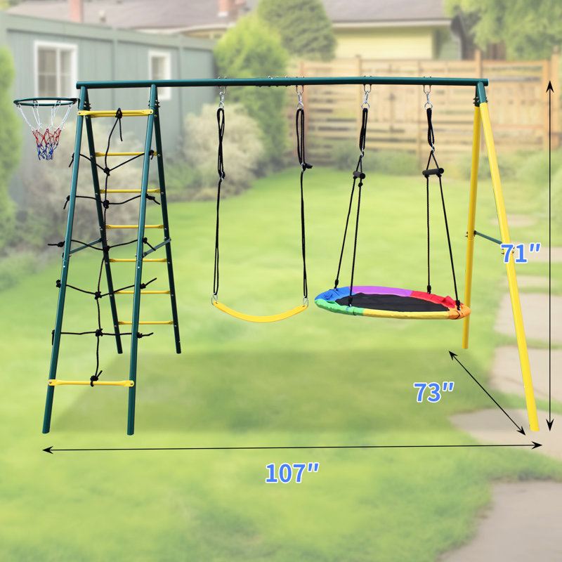 Balançoire en métal avec ceinture - Offrez un divertissement extérieur qui mesure deux délices