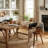 Upholstered Dining Chairs with Wooden Legs-485555604