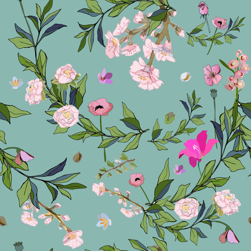 Rouleau de papier peint L 18,75 pi x l 25 po Little Flowers