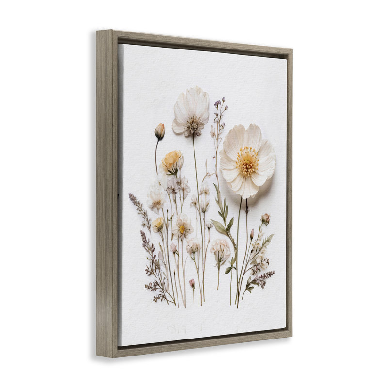 Cadre flottant « Pressed Bathroom Botanicals », H 21 po x l 17 po, Cadre flottant orme Montalcino