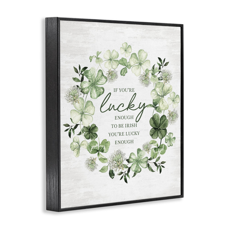 «Inspiring Lucky Wreath», art de la giclée encadrée par lettré et doublé, Giclée encadrée noir minuit, H 14 po x l 11 po