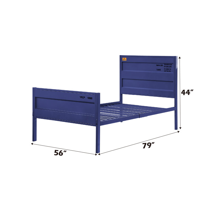 Lit double Cargo, Bleu, Lit double