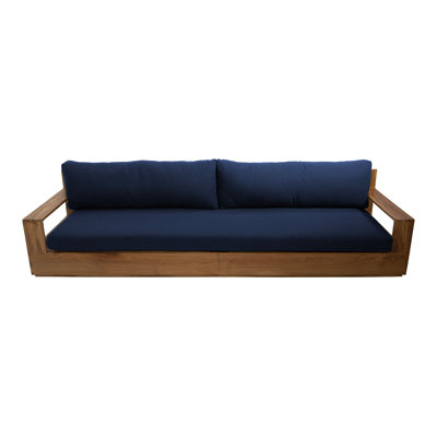 Germelino Outdoor 3 - Seat Teak Patio Sofa with Sunbrella Cushions