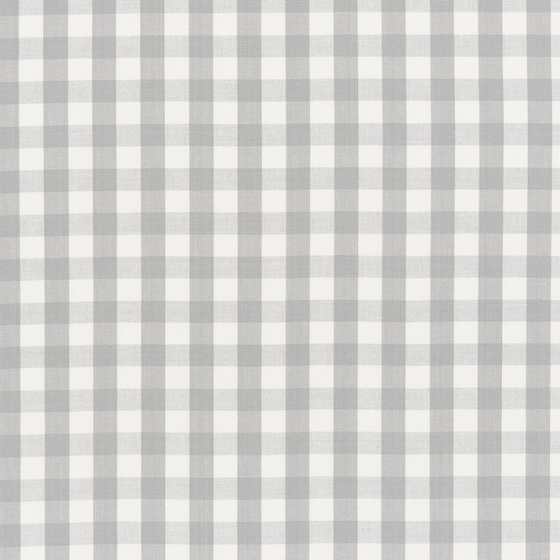 Elton Cotton Check Fabric, Gray