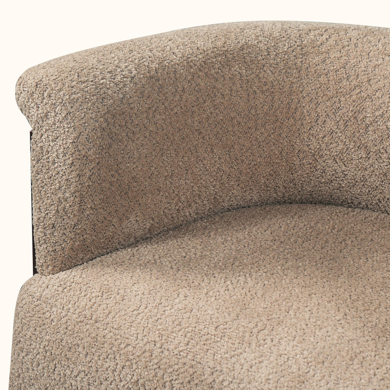 Fauteuil d'appoint incurvé de 31,69 pouces avec pieds verticaux, Brown Teddy