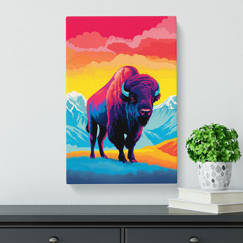 Buffalo Colour Field - Wrapped Canvas, 60cm H x 40cm W x 3cm D