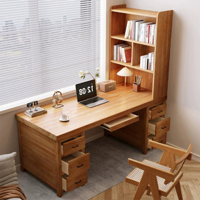 Brown Rectangular Solid Wood desk