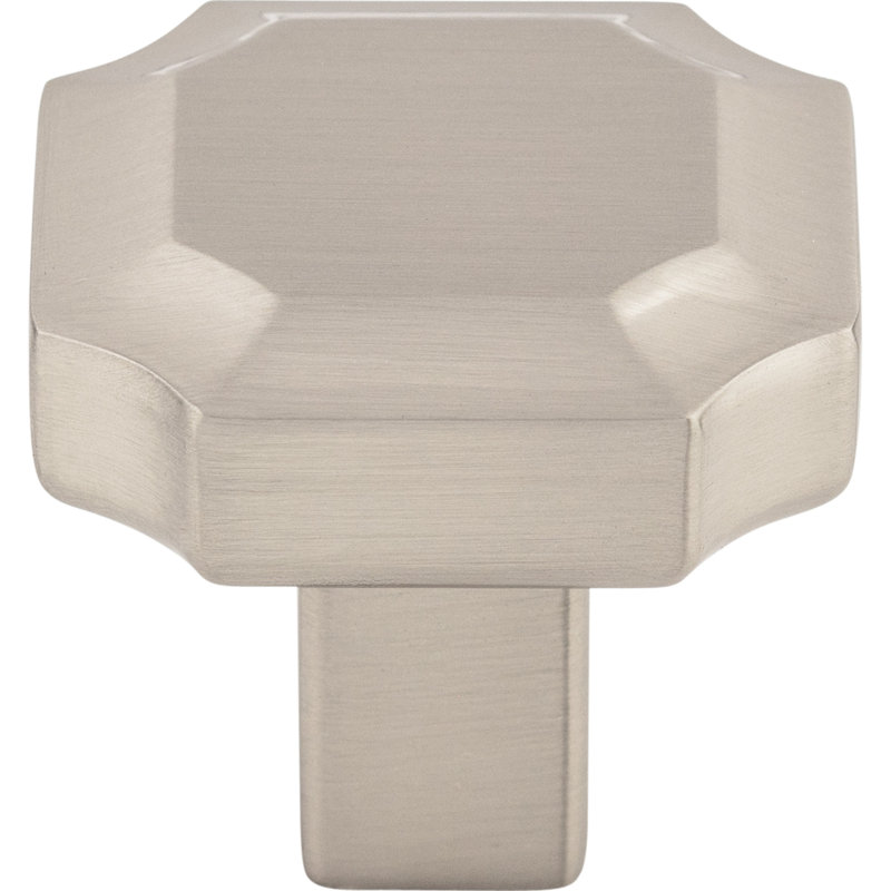 Brushed Nickel Geometric Cabinet Knob with Mounting Hardware