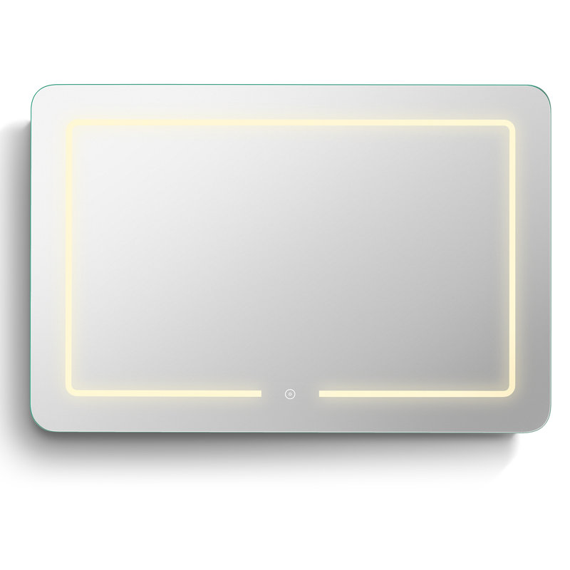 Metal Flat Wall Mirror with Shelves