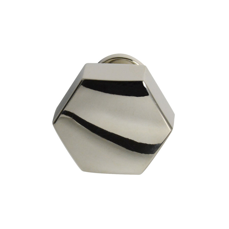 Windsor 1 1/8" Length Geometric Knob, Polished Nickel